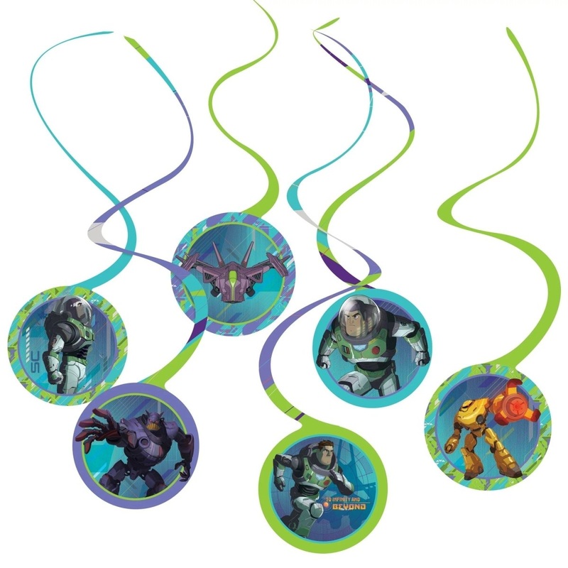 Buzz Lightyear Birthday Spiral Decoration Kit with Cutouts, 12 Count