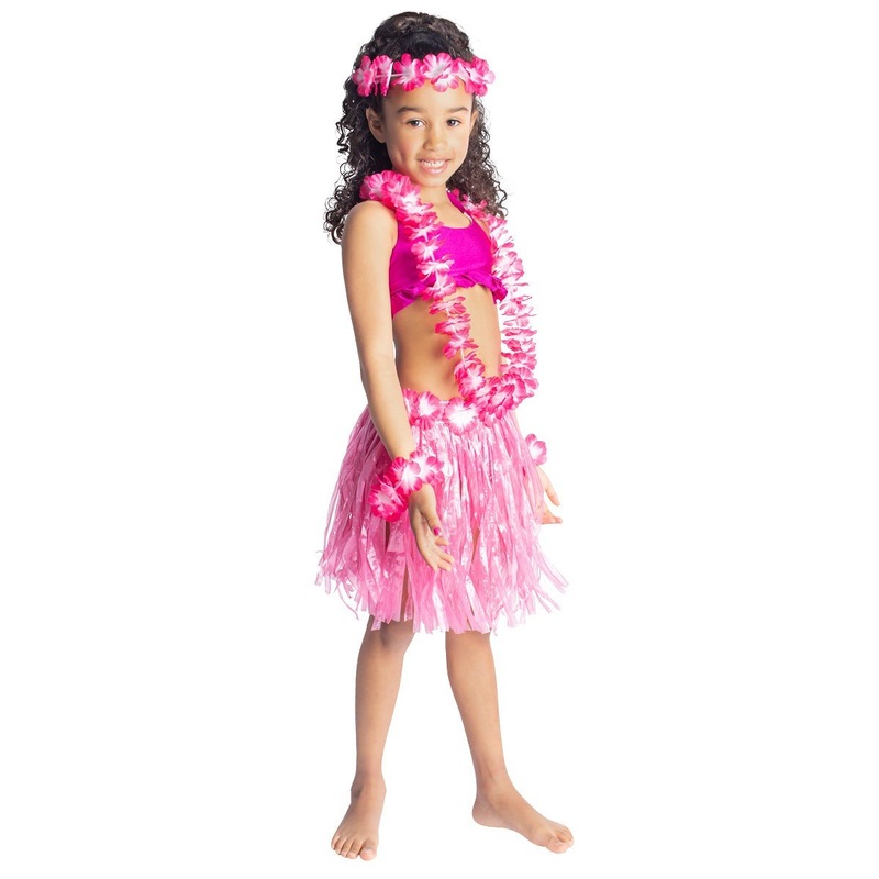 Hula Short Skirt Kit for Kids, 5 Count