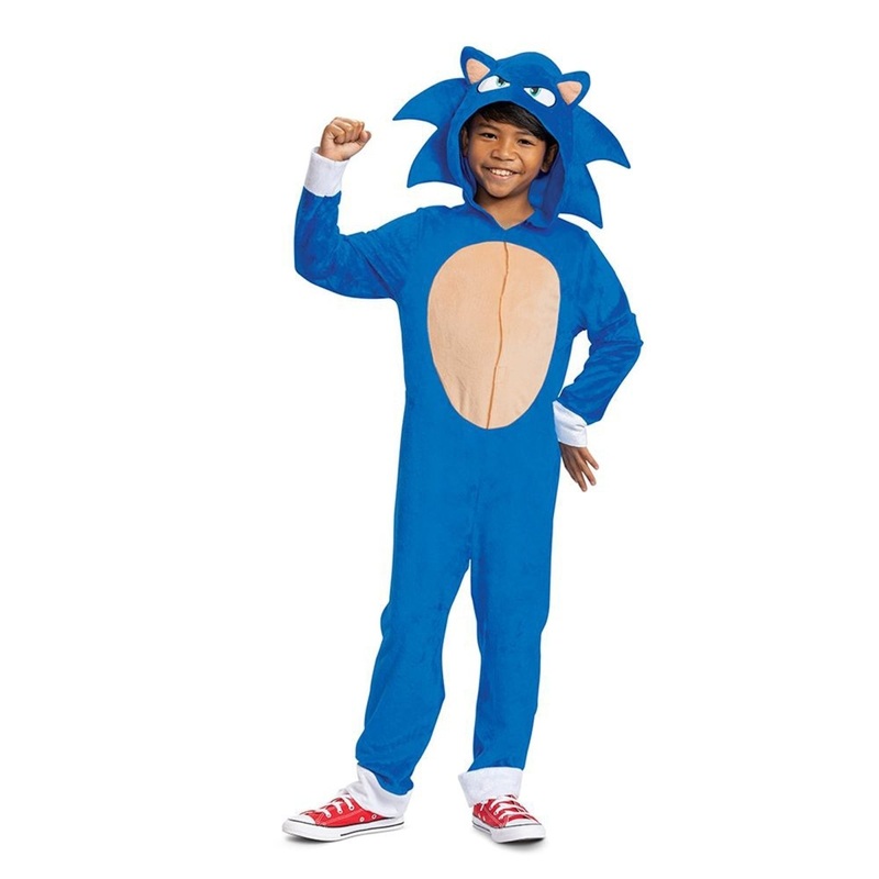 Sonic Classic Costume for Kids, Sonic the Hedgehog 2, Blue Jumpsuit S