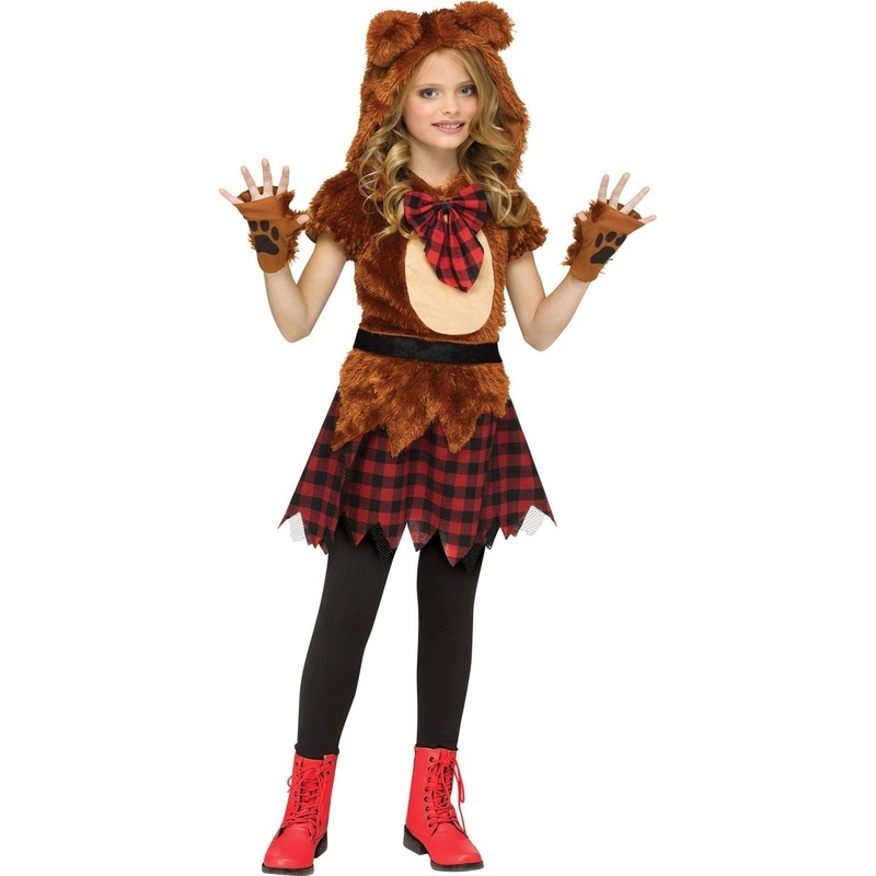 Teddy Bear Costume for Kids, Soft Plushy Dress S