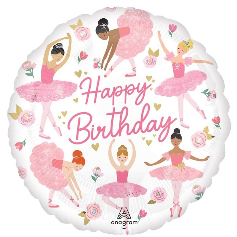 Ballerina Slipper Round Foil Balloon, 18 Inches, 1 Count