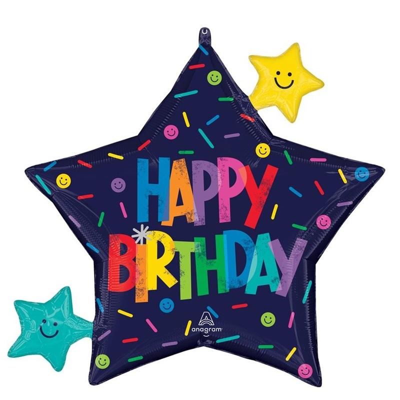 Bold Birthday Supershape Foil Balloon, 28 Inches, 1 Count