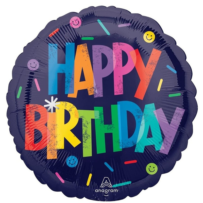Bold Happy Birthday Foil Balloon, 18 Inches, 1 Count