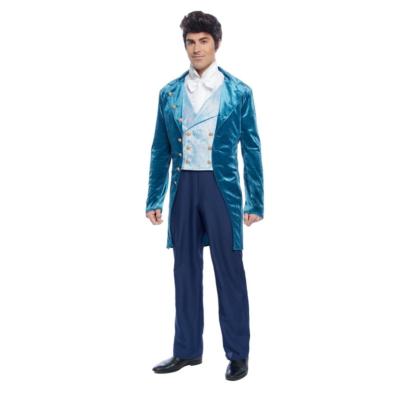 Bridgerton Regency Gentleman Costume for Adults, Blue Tailcoat STD
