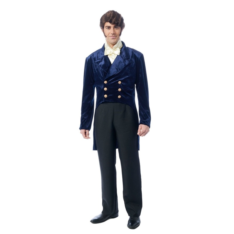 Bridgerton Regency Nobleman Costume for Adults, Dark Blue Tailcoat STD