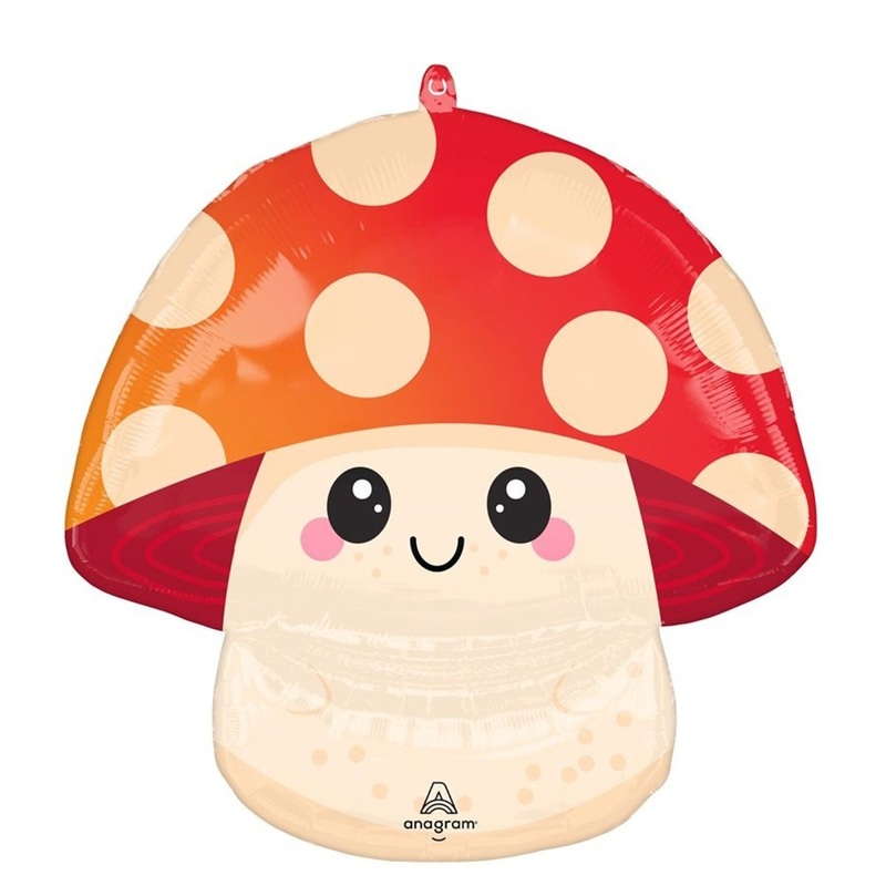 Food Friends Mushroom Supershape Foil Balloon, 22 Inches, 1 Count
