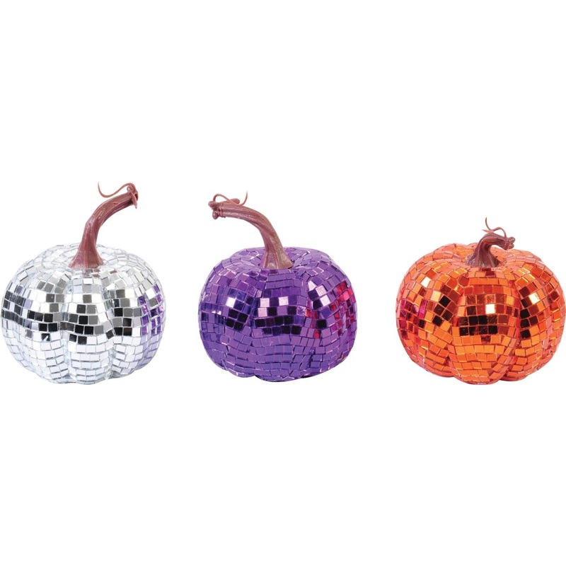 Pumpkin Bling Decoration, 3.25 Inches, Assortment, 1 Count