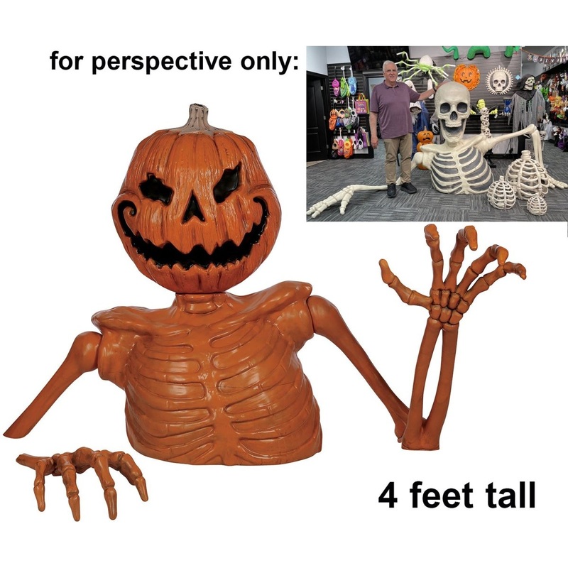 Pumpkin Skeleton Deluxe GroundBreaker, 48 Inches, 1 Count