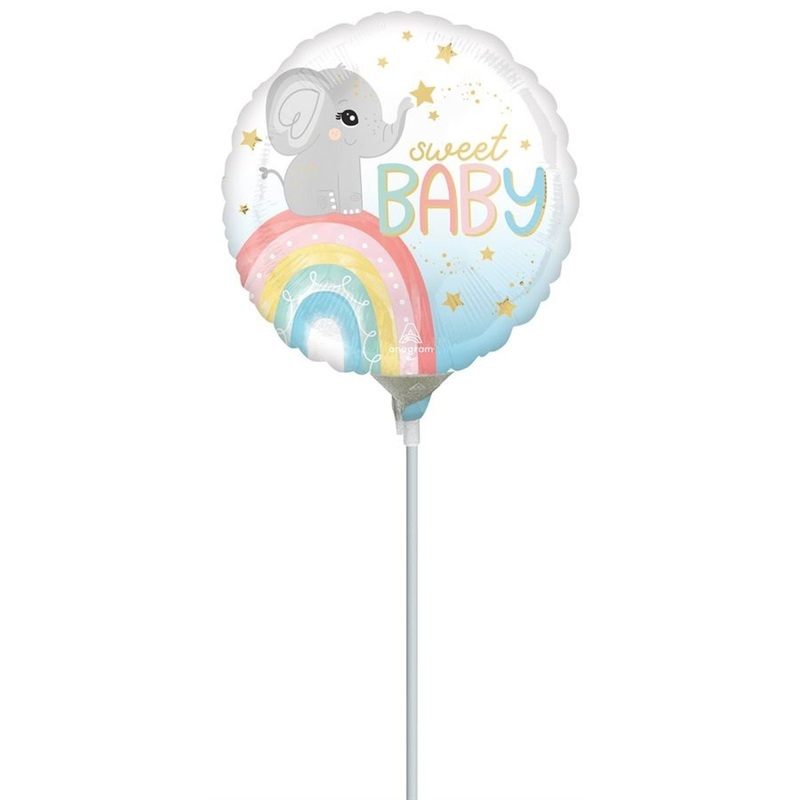 Satin Baby Elephant Air-Filled Foil Balloon, 9 Inches, 1 Count