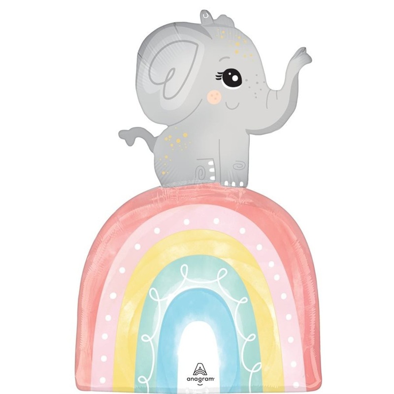 Satin Baby Elephant Supershape Foil Balloon, 28 Inches, 1 Count