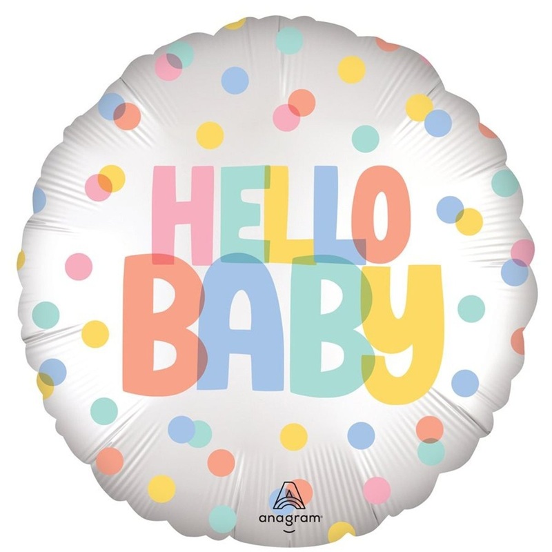 Satin Baby Modern Round Foil Balloon, 18 Inches, 1 Count