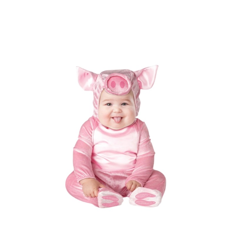 This Lil Piggy Costume for Babies and Toddlers, Pink Jumpsuit 6-12M