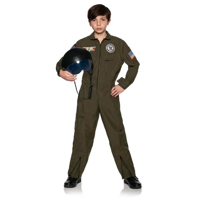 US Navy Top Gun Costume for Kids, Jumpsuit S