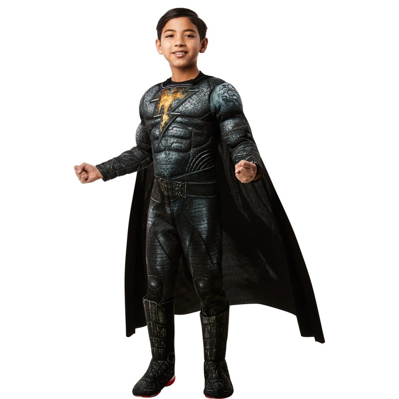 DC Comic Black Adam Deluxe Costume for Kids, Padded Jumpsuit S