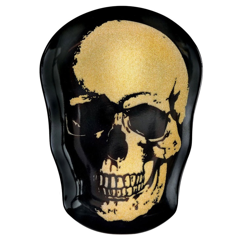 Glam Boneyard Gold Skull Platter
