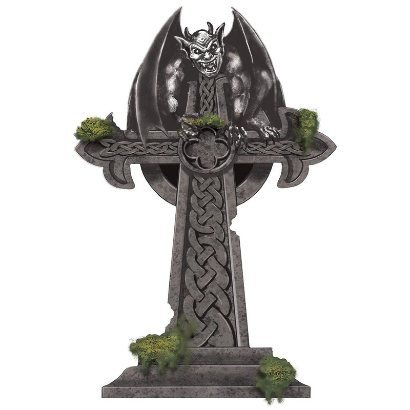 Mossy Cross Tombstone, 22 in