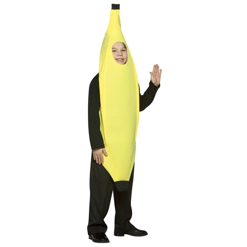 Banana Costume for Kids, Yellow Jumpsuit One Size