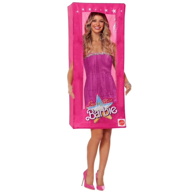 Barbie In A Box Costume for Adults, Pink Box One Size