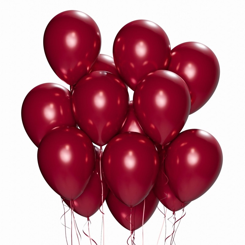 Burgundy Latex Balloon 12 Inches, Pearl Collection, 15 Count