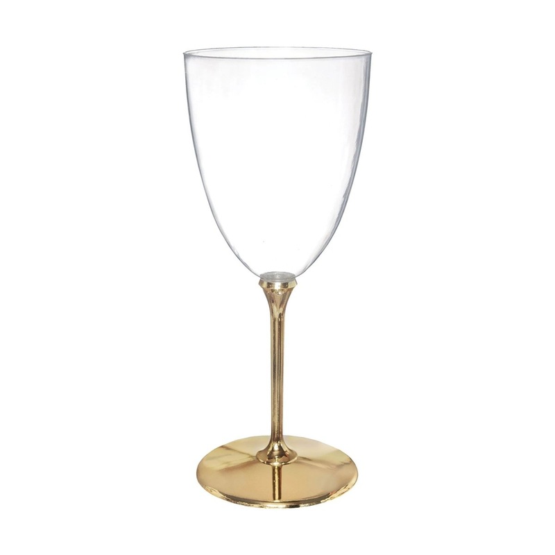 Gold Deluxe Wine Glasses, 7 oz, 20 Count