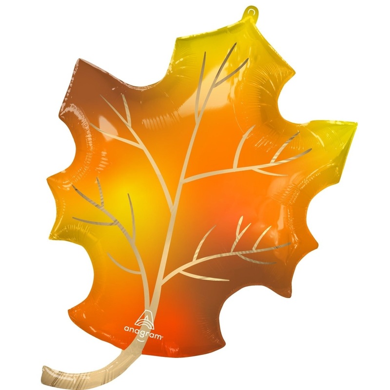 Thanksgiving Fall Leaf Supershape Foil Balloon