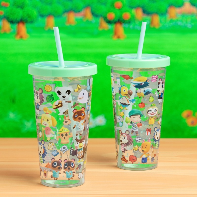 Animal Crossing Plastic Cup With Straw
