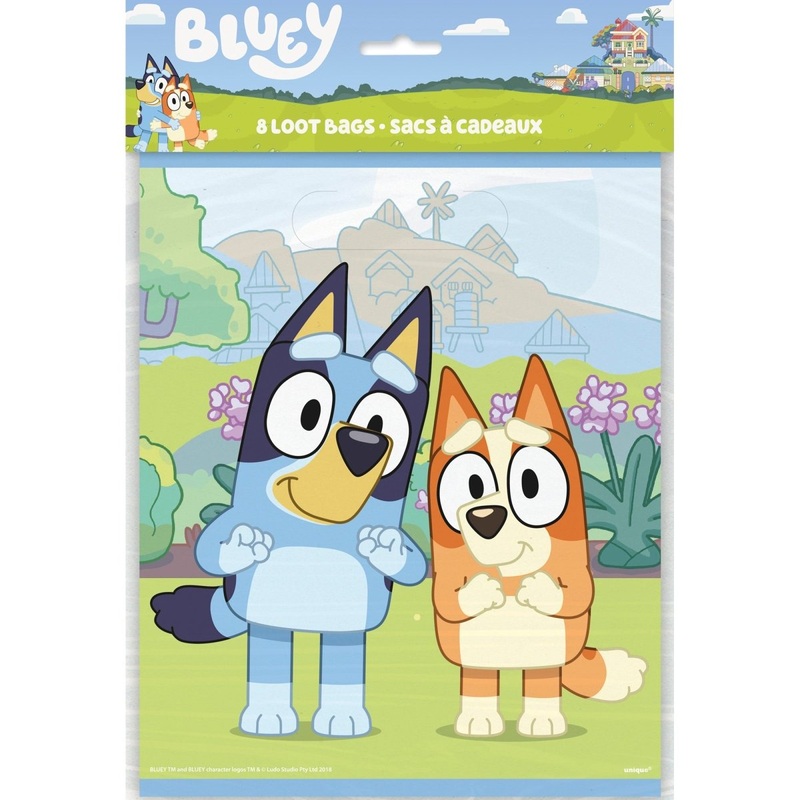 Bluey Plastic Lootbags, 8 Count