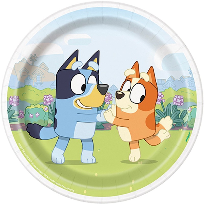 Bluey Round Dessert Paper Plates, 7 Inches, 8 Count