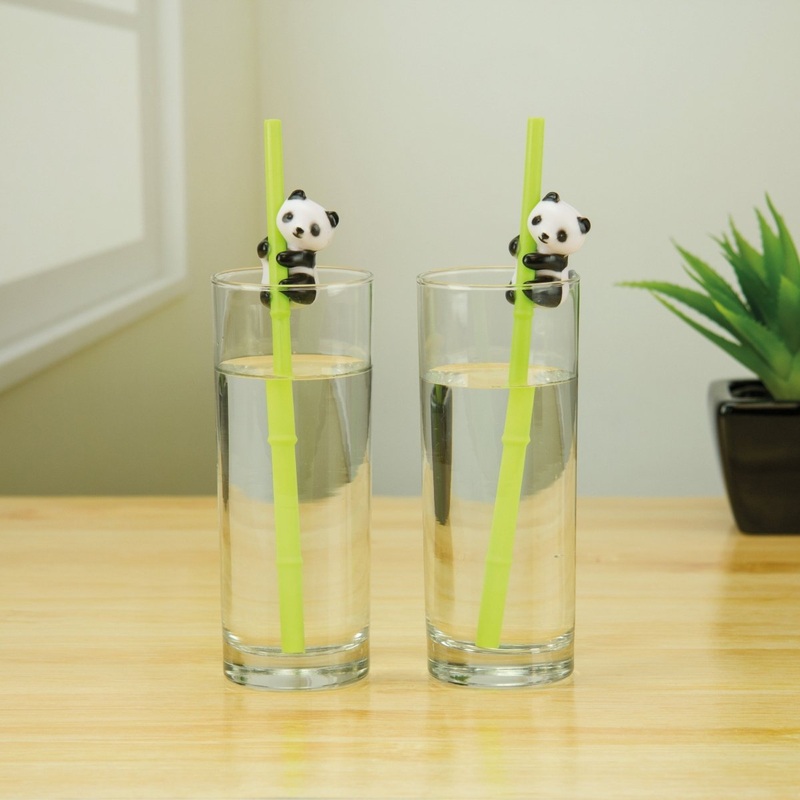 Reusable Panda Straws, 2 Count