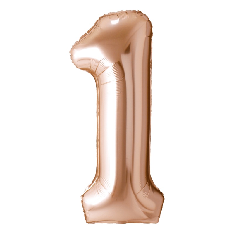 Rose Copper Number 1 Foil Balloon, 40 inches