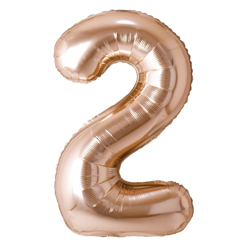 Rose Copper Number 2 Foil Balloon, 40 inches