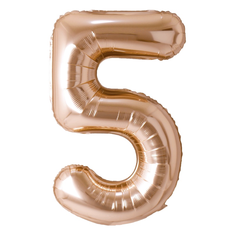 Rose Copper Number 5 Foil Balloon, 40 inches