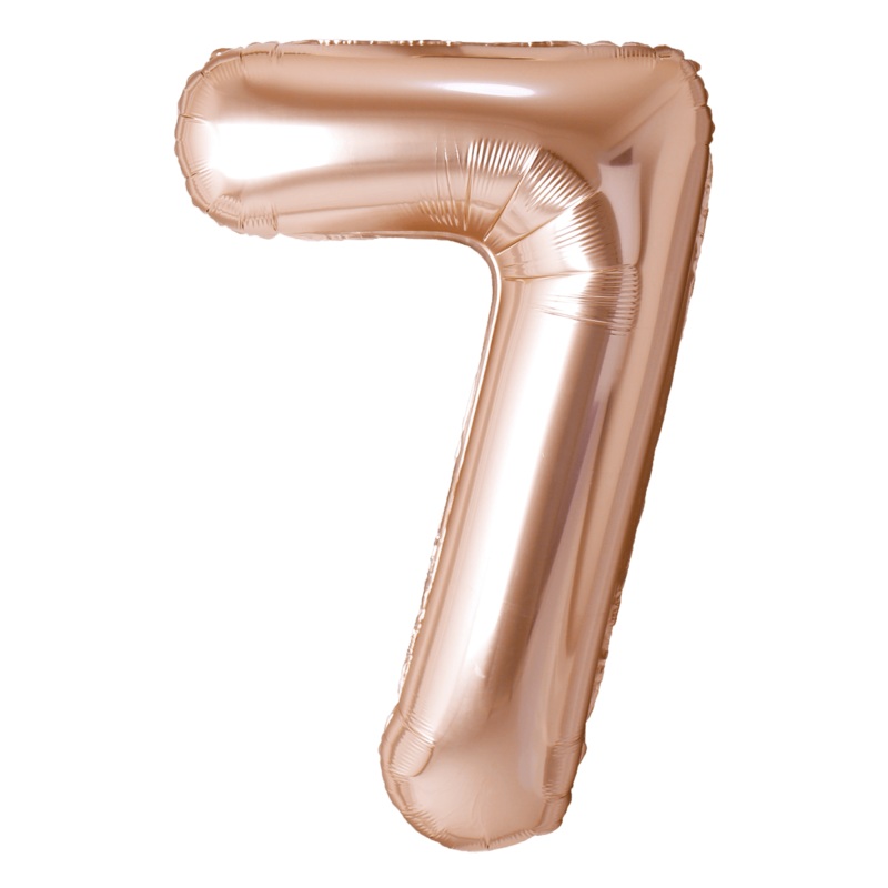 Rose Copper Number 7 Foil Balloon, 40 inches