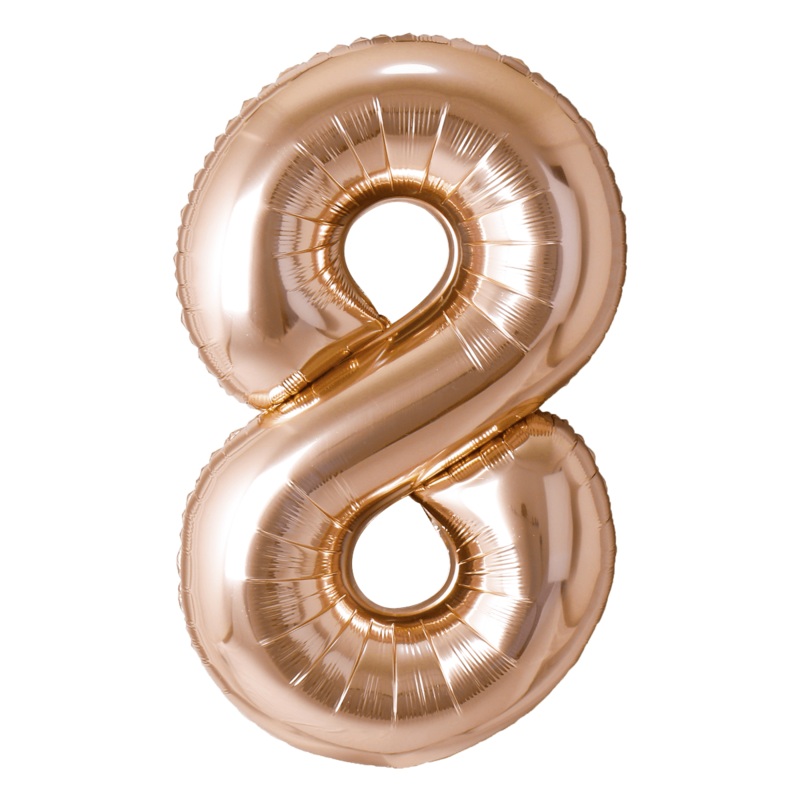 Rose Copper Number 8 Foil Balloon, 40 inches
