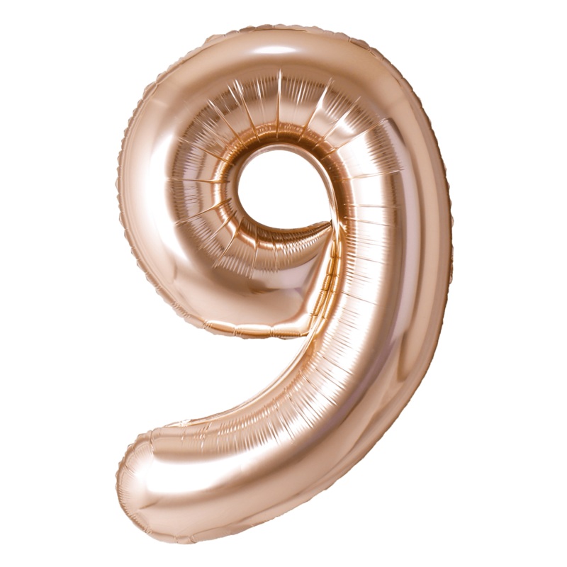 Rose Copper Number 9 Foil Balloon, 40 inches