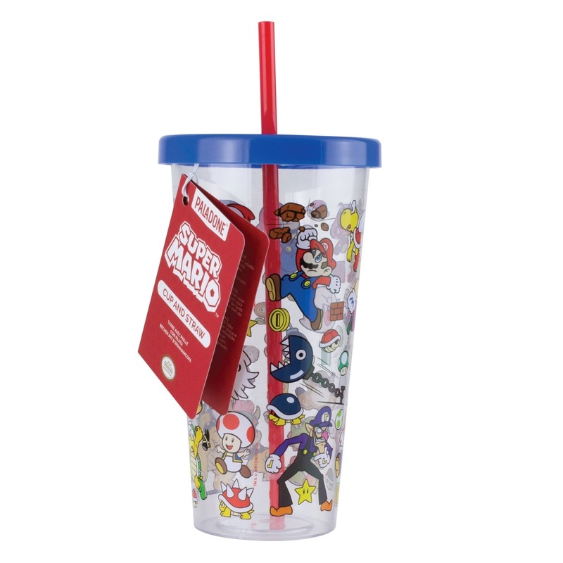 Super Mario Plastic Cup with Straw