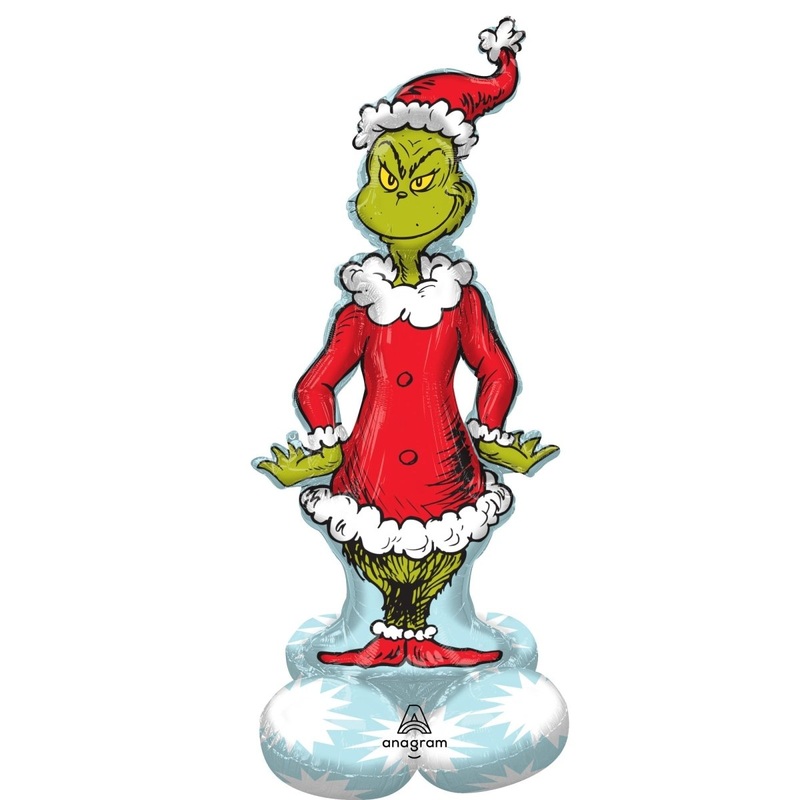 Christmas Grinch Airloonz Standing Foil Air-Filled Balloon, 59 Inches