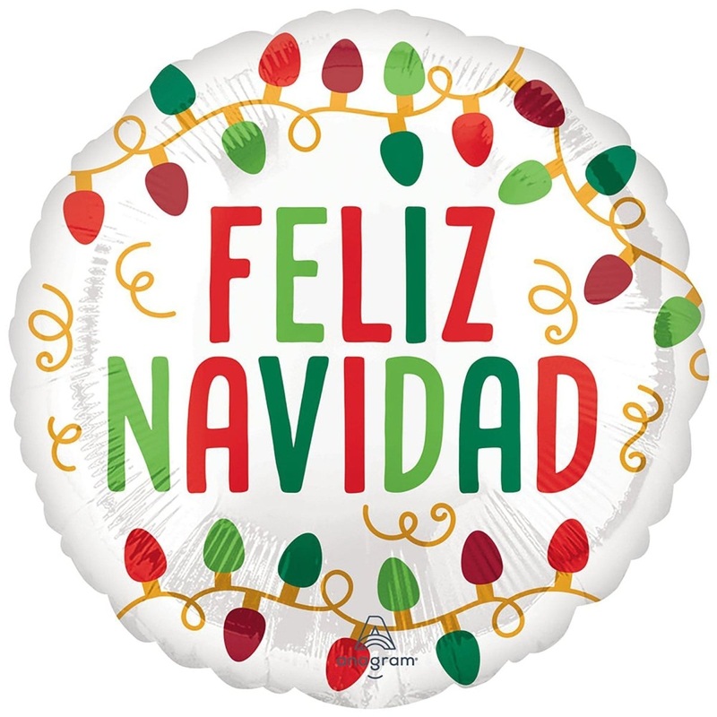 Feliz Navidad Round Foil Balloon, 18 Inches