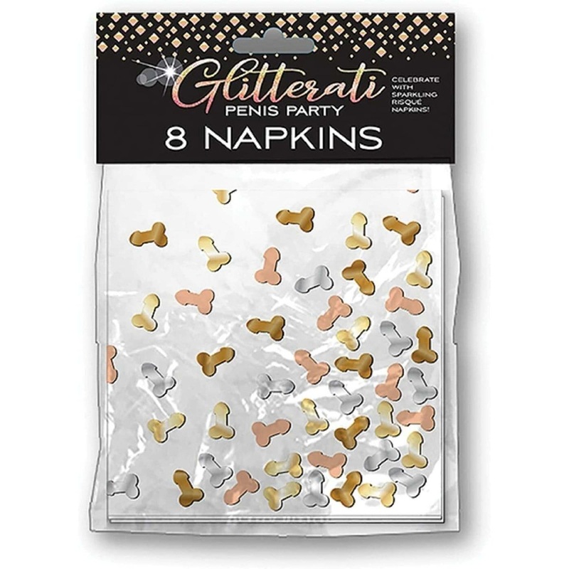 Glitterati Bachelotette Party Small Beverage Napkins, 8 Count