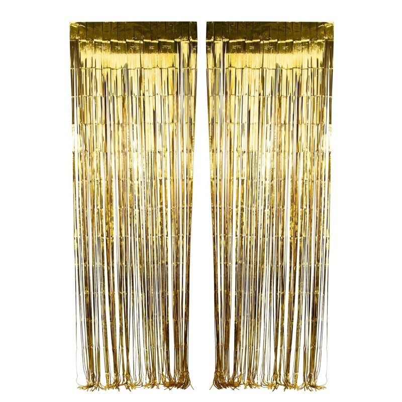 Gold Foil Fringe Curtain, 2 Count