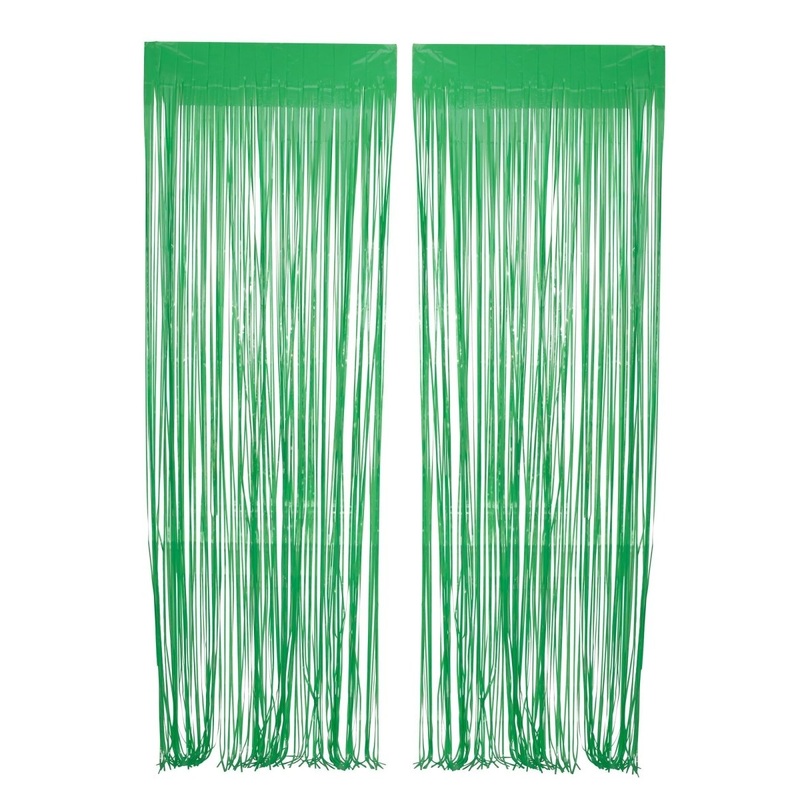 Green Pastel Foil Fringe Curtain, 2 Count