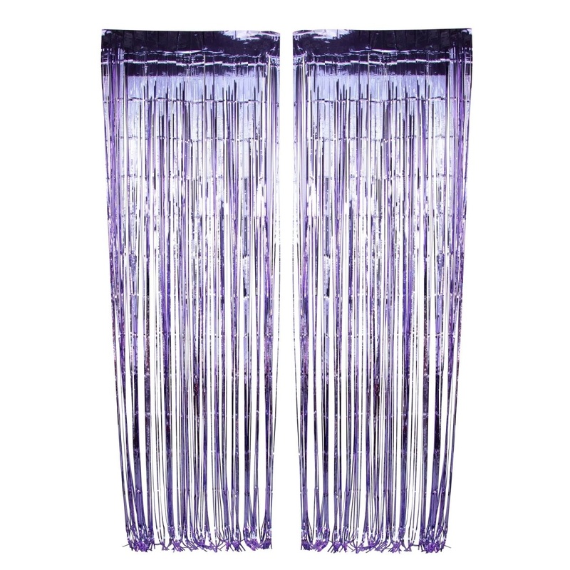 Light Purple Foil Fringe Curtain, 2 Count