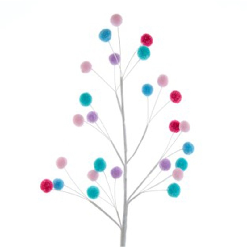 Mini Pompom Branch, 23 Inches, 1 Count
