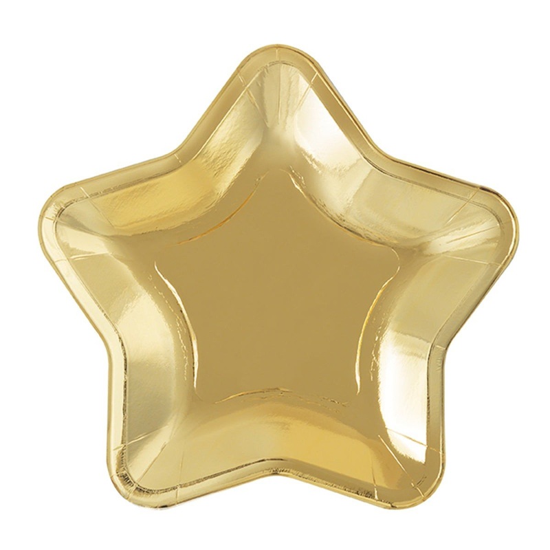 Modern Christmas Shaped Paper Plates, 8 Count