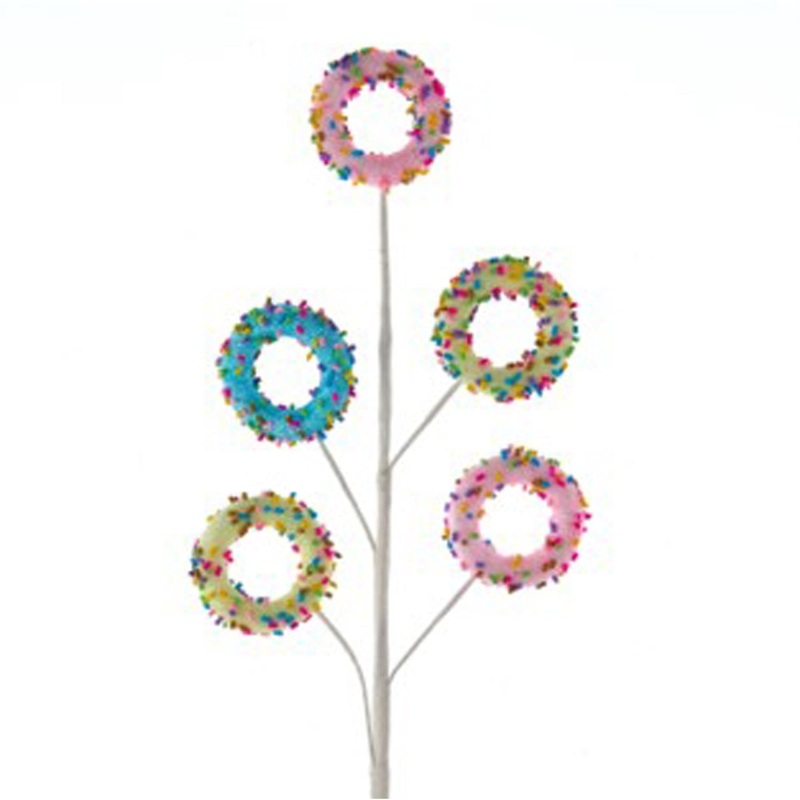 Multicolored Donut Spray, 16 Inches, 1 Count