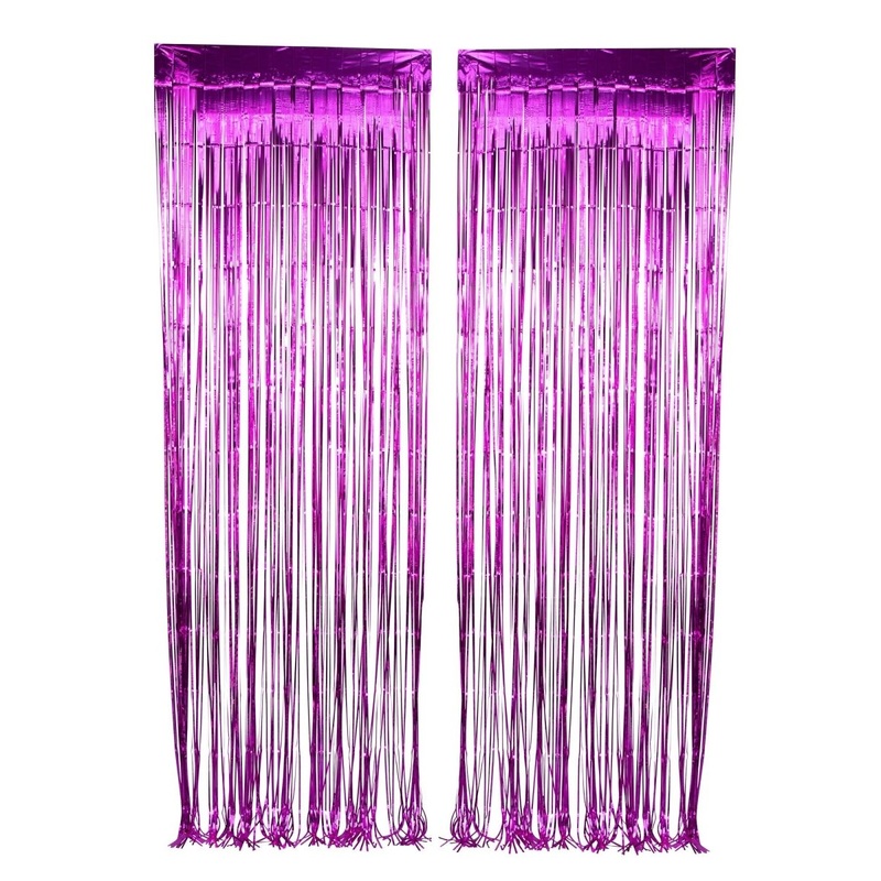 Purple Foil Fringe Curtain, 2 Count