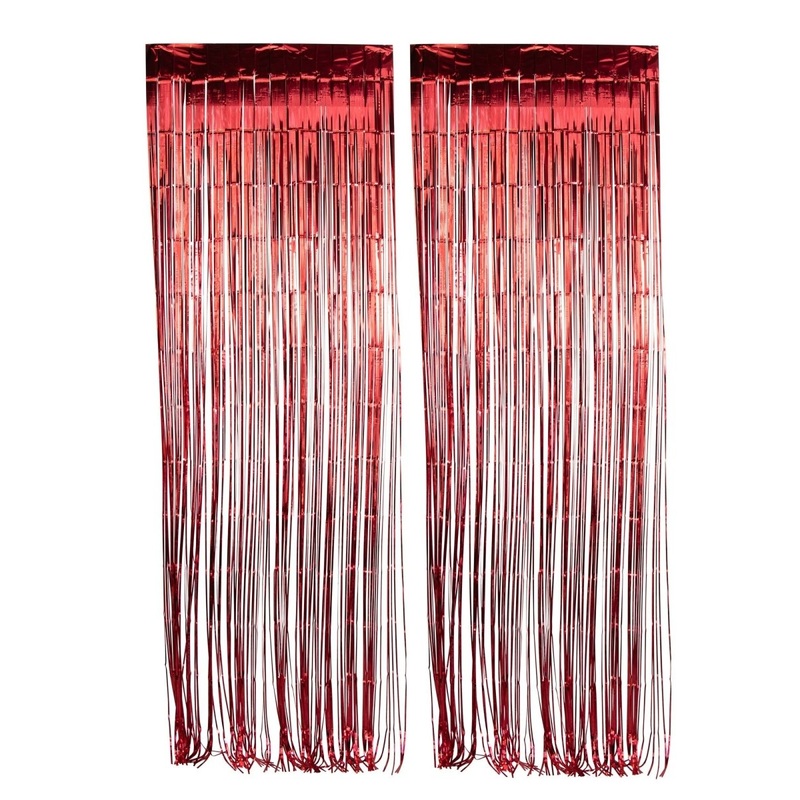 Red Foil Fringe Curtain, 2 Count