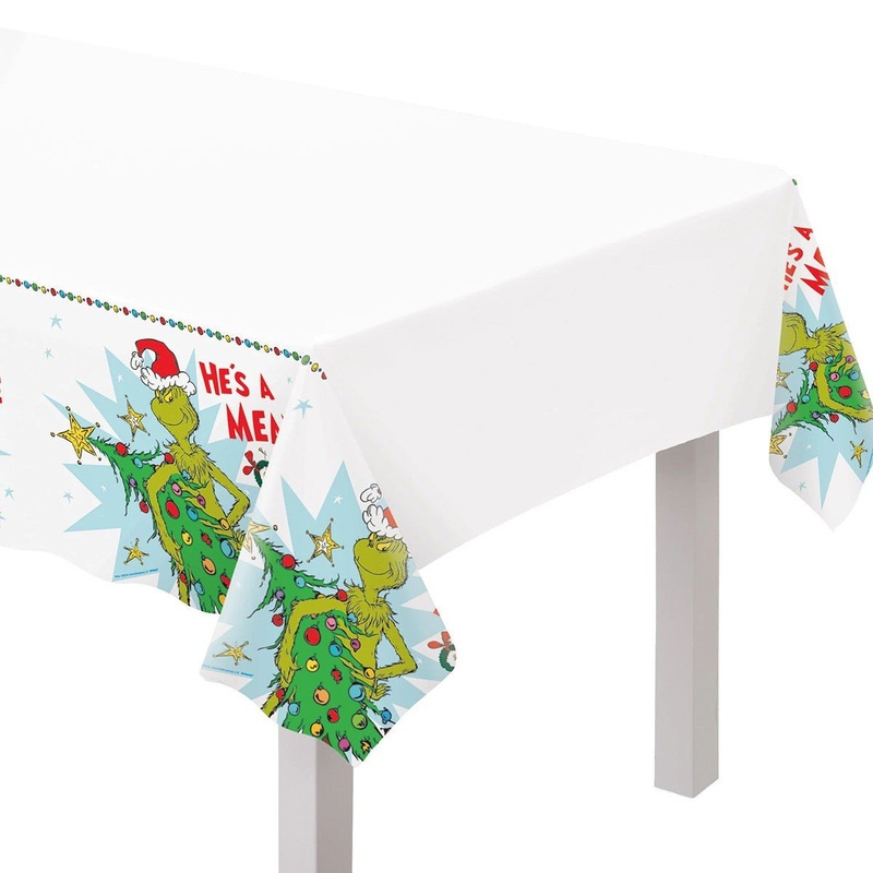 The Grinch Plastic Table Cover, 54 x 102 Inches