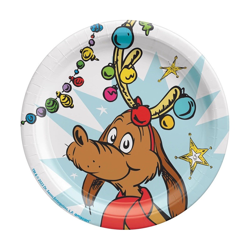 The Grinch Round Dessert Paper Plates, 7 Inches, 8 Count