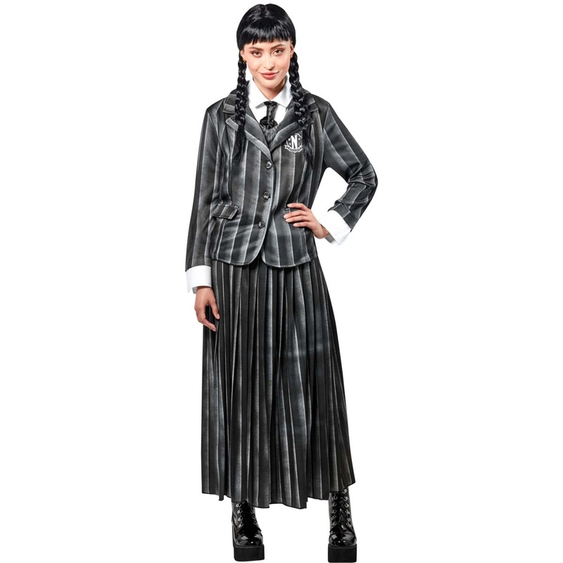 Wednesday School Uniform Costume for Adults S
